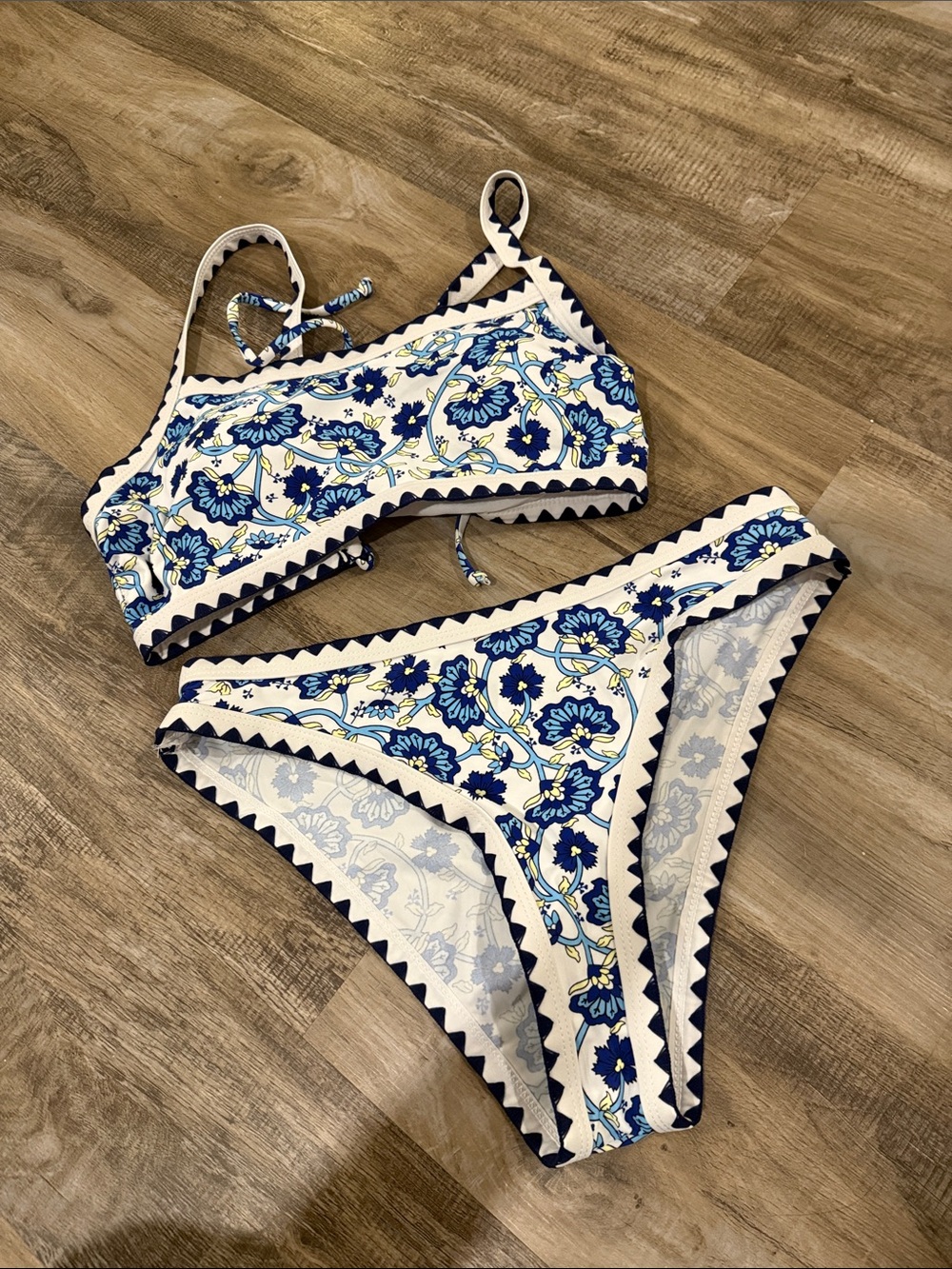 Blue Floral Women's Bikini Set